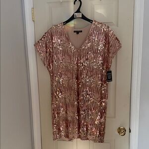 Boston Proper Rose Gold Sequin Dress